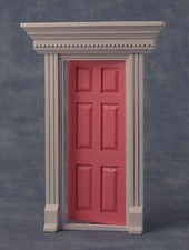 Pink Painted Wooden Fairy Dentil Trim Door Tumdee 1:12 Scale Dolls House 696A