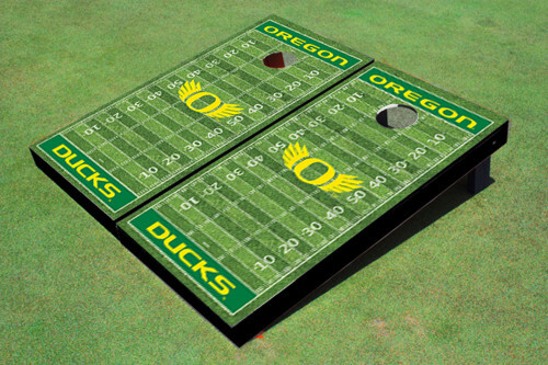 University of Oregon "Wings" Hunter Matching Football Field Custom Cornhole Boar - Picture 1 of 1