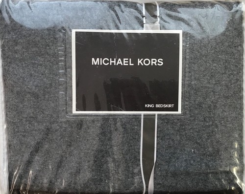 MICHAEL KORS NOB HILL KING BEDSKIRT GREY NEW IN PACKAGE MSRP $200 - 第 1/2 張圖片
