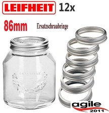 ERSATZDECKEL oder Ersatzschraubringe EDELSTAHL LEIFHEIT Deckel Einmachglas 12 St