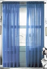 NEW DuPont Dacron Polyester 90"Long Rod Pocket Curtain Pair - SALE $7.00 U.S.A.