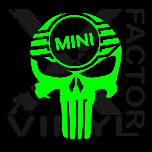 Mini Punishment Skull Vinyl Decal Cooper Clubman 14 colors 3 size John Works - Picture 21 of 26
