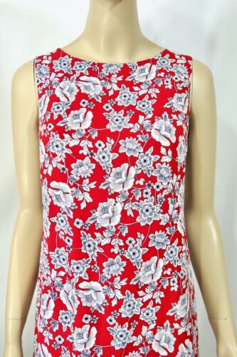 Vestido Karl Lagerfeld Sin Mangas Cintura Plisada Rojo Blanco Cambio Talla 2 - Imagen 4 de 6