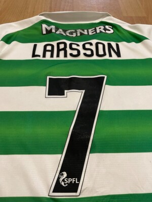 セルティック LARSSON 7番シャツ Vintage Larsson #7 Celtic FC Home kit Jersey Shirt size L | eBay