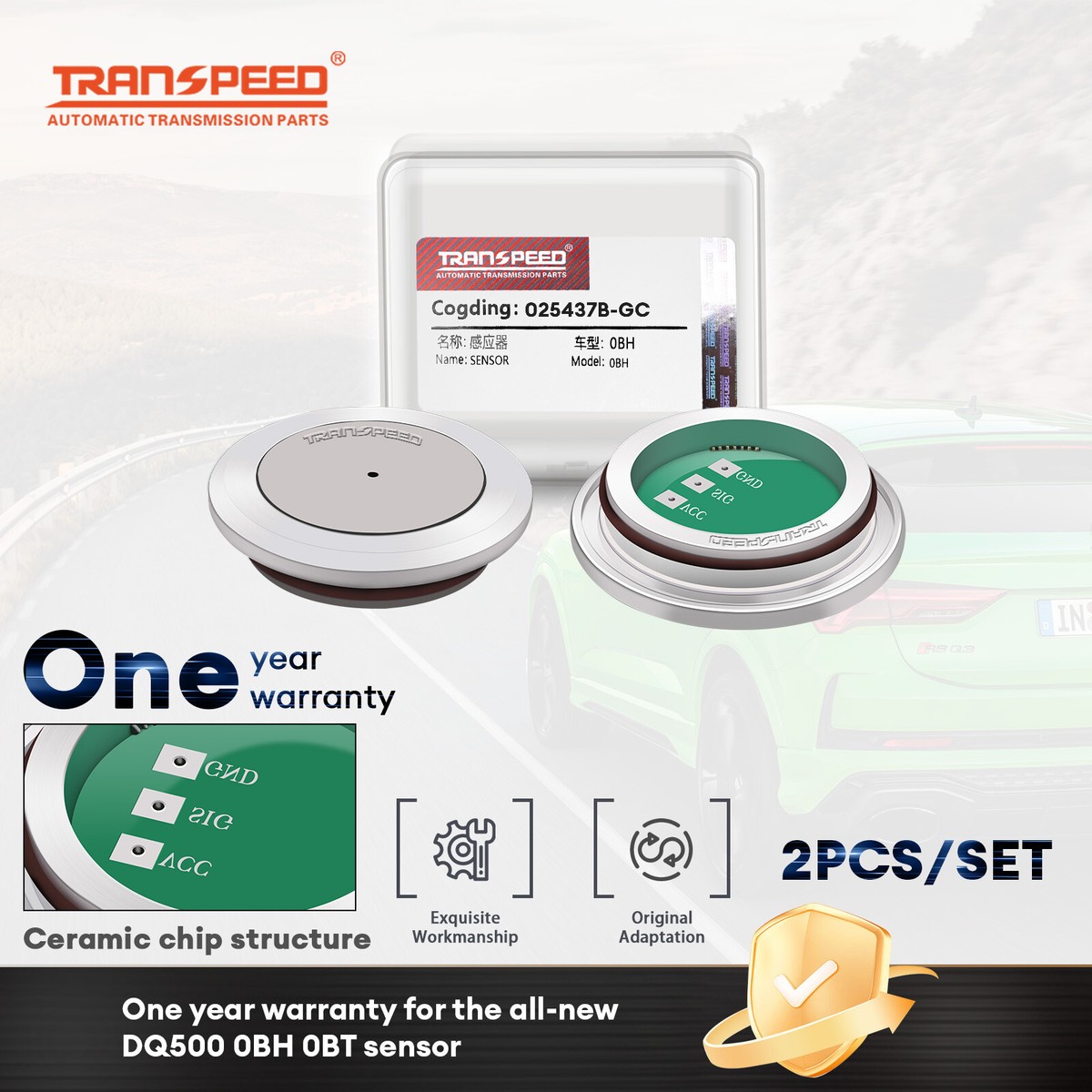 2PCS 0BH DQ500 0BT 0DL TCU Transmission Pressure Sensor
