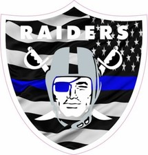 Raider Blue Line Inspired Mini Football Helmet Decals