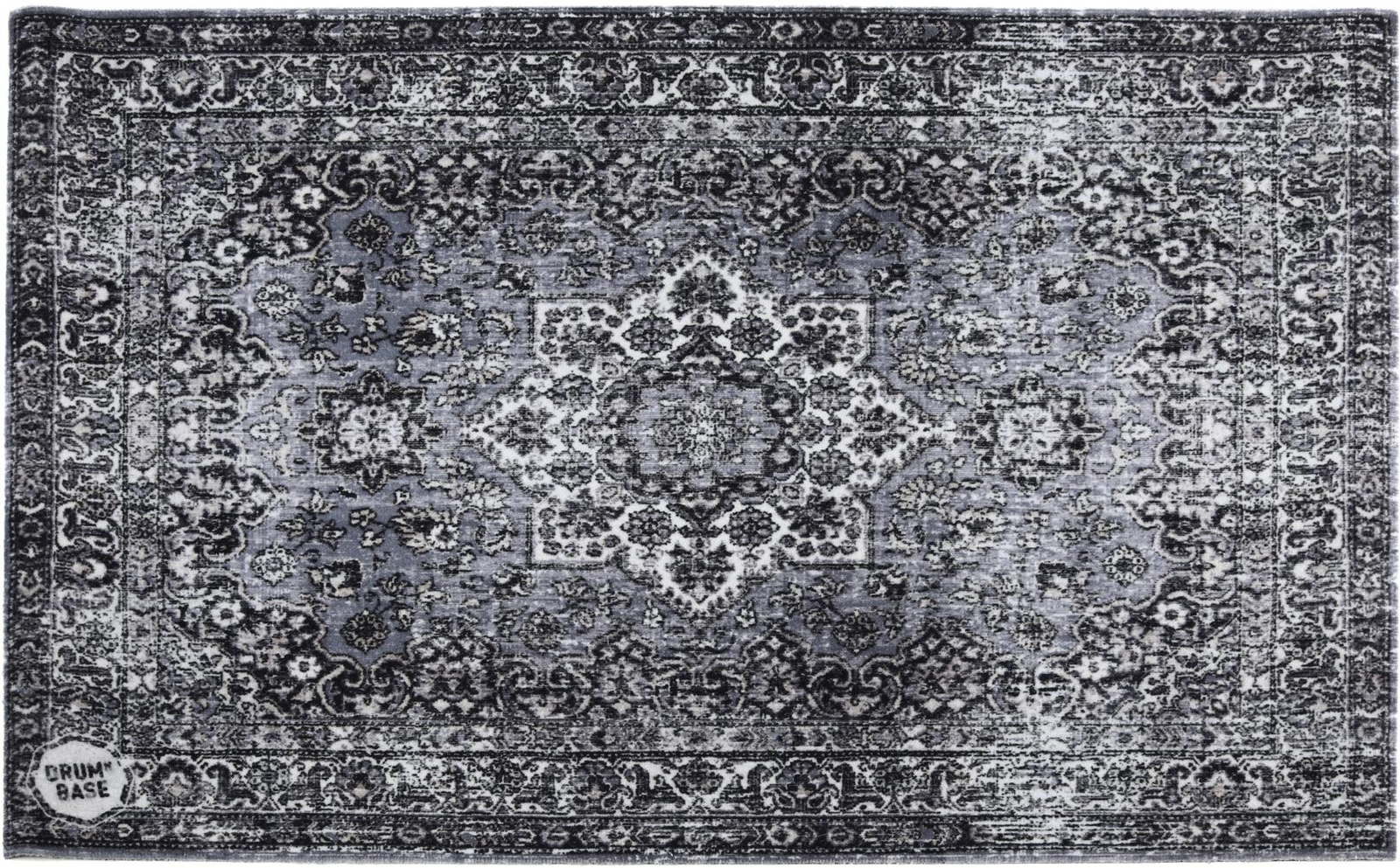 Винтажный сценический ковер в персидском стиле Drum N Base - серый, 4,26 х 3 фута