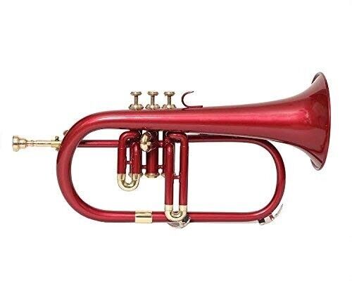 Flugel Horn 3v Red+Brass With Hard Case and Mouthpiece - Picture 5 of 5