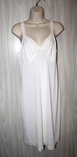 Shadowline Peignoir Nightgown Sleeveless Lace Size 36 24" Vintage White Lingerie