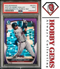 JUSTYN HENRY-MALLOY PSA 9 2023 Bowman Chrome Purple Refractor 247/250 #BCP51