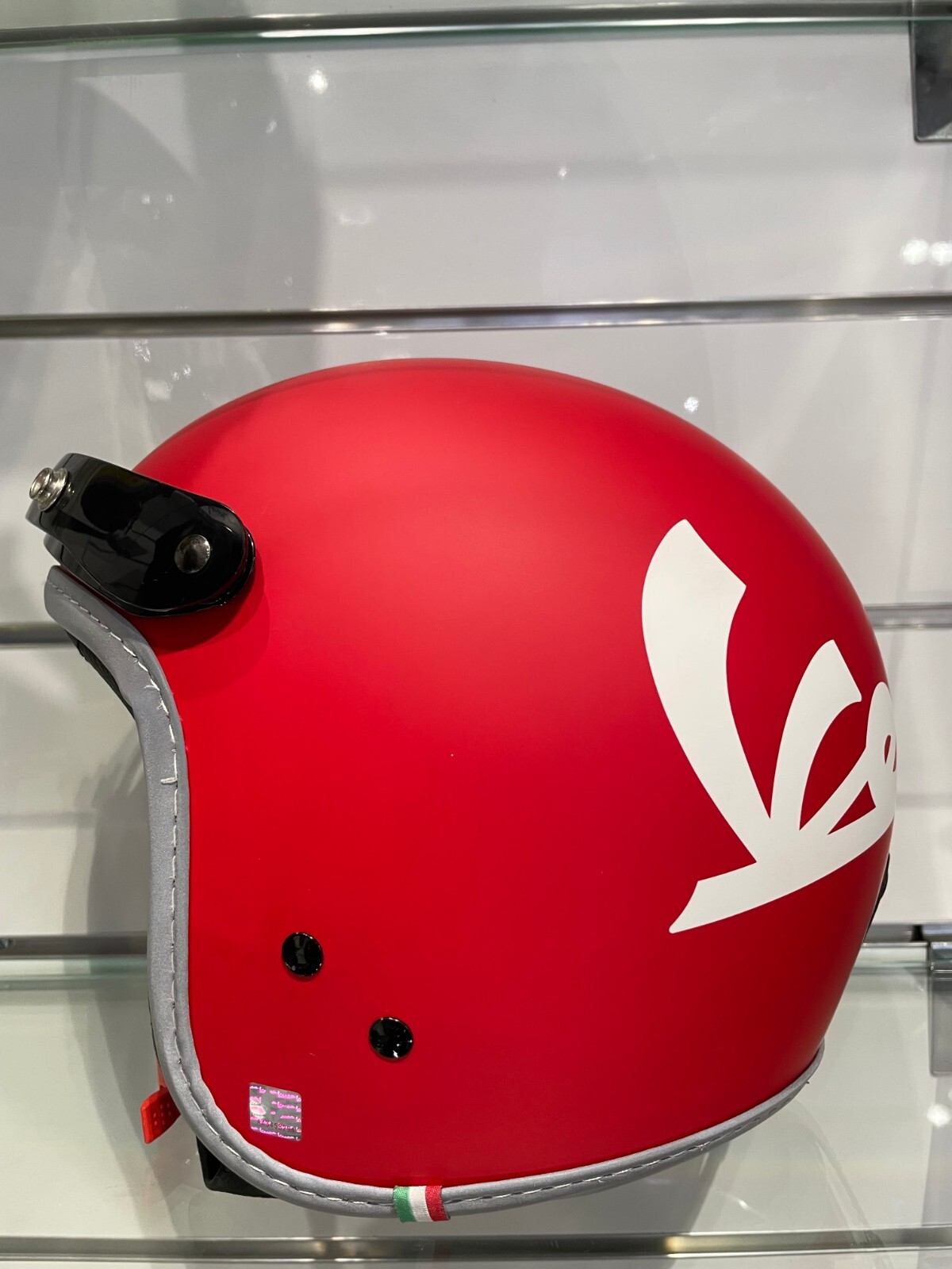 Casque Vespa rouge taille S 55-56 cm léger adapté aux petits tours de tête