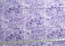 1 yd 100 Cotton Fabric Florals in Purples Whites