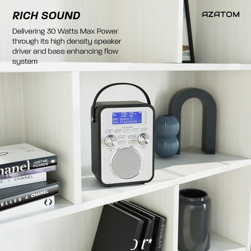 Azatom DAB FM Radiowecker Alarm Lautsprecher mit Fernbedienung Blackfriars 2 schwarz - Bild 7 von 9