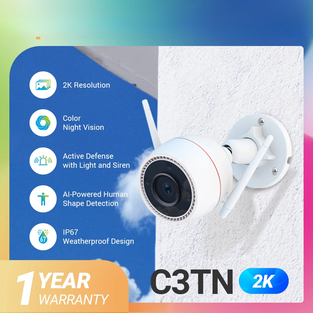 Outpro C3TN 2K Security Camera with 30m Color Night Vision and Smart Motion Detection-image