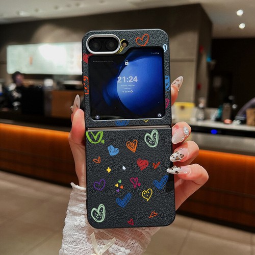 Etui pour Samsung Z Flip6 Flip5 Flip4 3 Housse de téléphone antichoc en cuir TPU - Picture 44 of 73