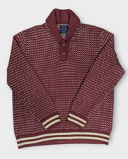 American Eagle Birdseye Mens Sweater XXL Wool Mix Shawl Collared Grandpa Preppy