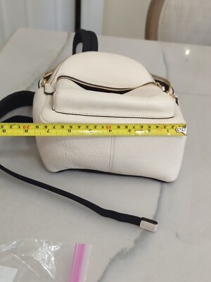 COACH Charlie Backpack Pebble Leather White Unisex Genuine Leather Bag 13x11x4 Coach Large Charlie Backpack Pebble Leather Bag Ivory White  main image 4