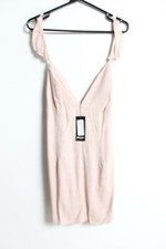Nasty gal Womens tie Back Linen Dress - Pink - Size 12 NEW (h44)