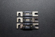 3 PACK 200 AMP ANL FUSE FUSES NICKEL PLATED INLINE WAFER CAR AUDIO STEREO ANL200
