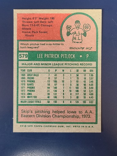 Tarjetas de béisbol Topps 1975 completan tu conjunto que elijas elegir cada una #440 - 660 - Imagen 188 de 262