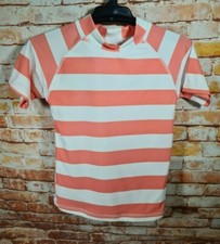 BNWT Little Girl Size 3 Anko Brand Geranium White Stripe Short Sleeve Rash Top