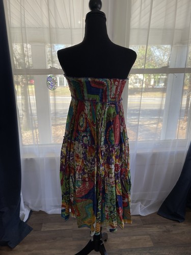 Neu mit Etikett Chaudry KC Boho Midirock/Strand Sommerkleid Größe XS Hippie Bauer - Bild 3 von 6