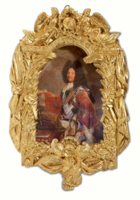 Cadre photo de Lepautre pour le portrait de Louis XIV par H. Rigaud reproduction