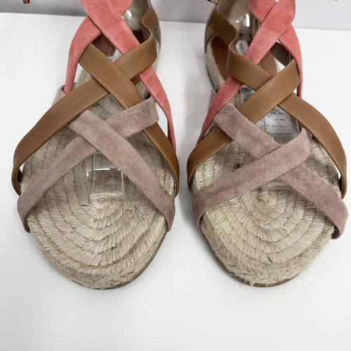 Diane Von Furstenberg Espadrille Shoes Mauve Coral Tan Strappy Tie Ups $248 8 M - Picture 5 of 9