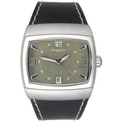 Kenneth Cole Men's Wristwatch Classic Dial Black Leather Strap