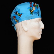 Peanuts Gang Snoopy Lucy Charlie Brown Playing Football theme scrub hat