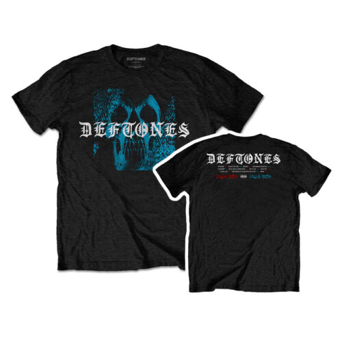 Nueva camiseta negra oficial de Deftones banda estática de cráneo - Imagen 1 de 5