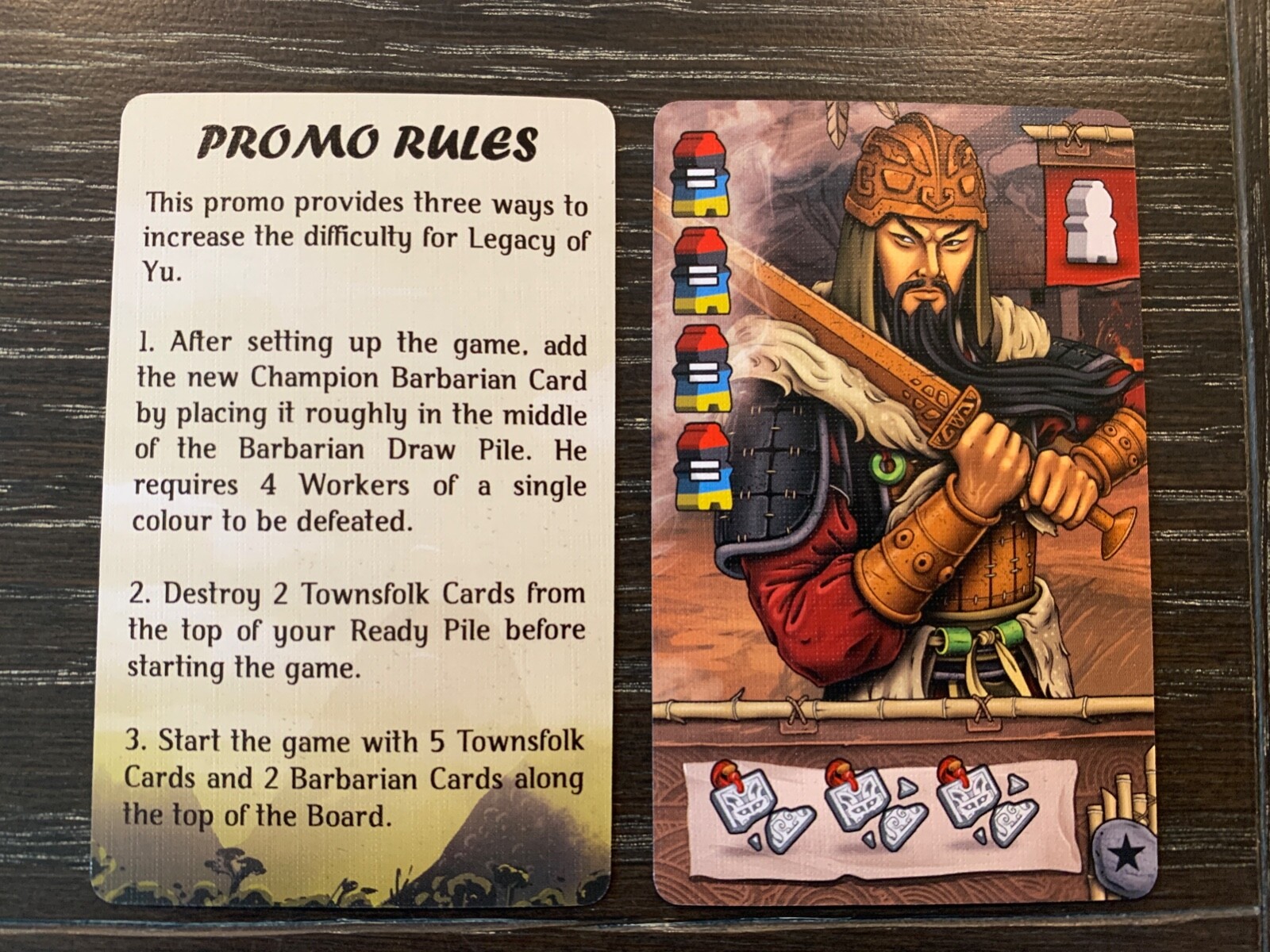 LEGACY OF YU promo card and ruleset from kickstarter KS exclusive
