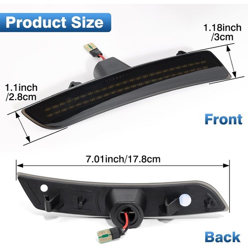 4PCS LED Side Marker Lights Front Rear for Chevy Camaro LS LT SS ZL1 2016-2023 - Foto 9 di 14