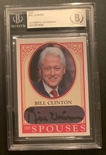 Bill Clinton Signed Custom Cut Trading Card President POTUS BAS