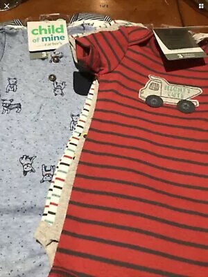 New Lot Of Child s Of Mine Bodysuits Baby Boy Size 6/9 Monts Multicolor (6 Pc )