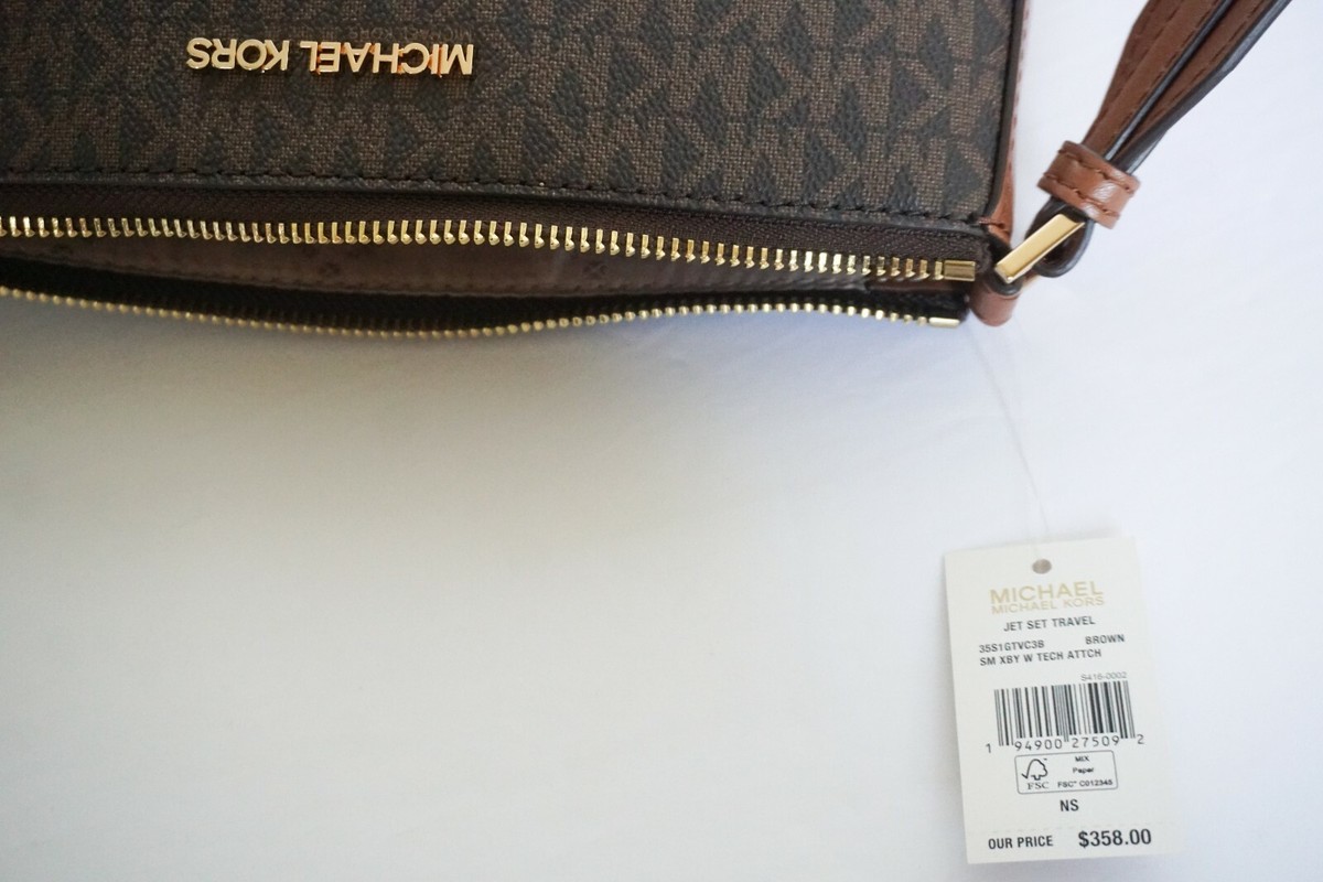 MICHAEL KORS JET SET SMALL CROSSBODY BAG WITH TECH ATTACHED MK  