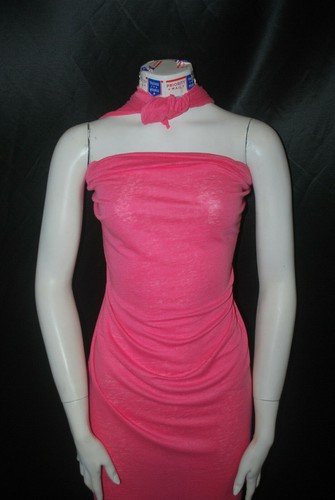 100% Linen Jersey Knit Fabric By Yard Semi Sheer highend Coral Pink 58" - 第 1/10 張圖片
