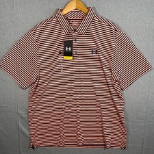 Under Armour Polo Shirt Mens 2XL Blue Striped Performance The Playoff Golf NWT