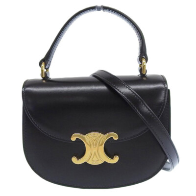 ショルダーバッグ CELINE SMALL BESACE STRAP TRIOMPHE IN SUPPLE CALFSKIN SMALL BESACE STRAP TRIOMPHE IN SUPPLE CALFSKIN - BLACK | CELINE