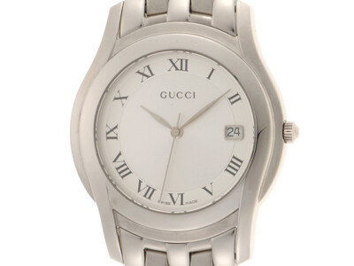 Gucci 5500M Ss Stainless Steel Silver Roman Quartz 460