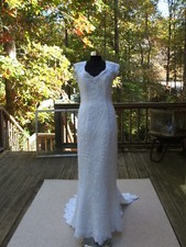 ORG 4299 WEDDING GOWN DRESS FULLY LINED long DRESS SLEEVELESS SZ12