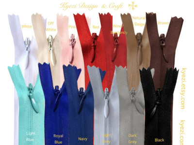 5 15 pcs Invisible Zippers - 9'', 12'', 14'', 16'', 18'', 22'' inch zipper, #3 