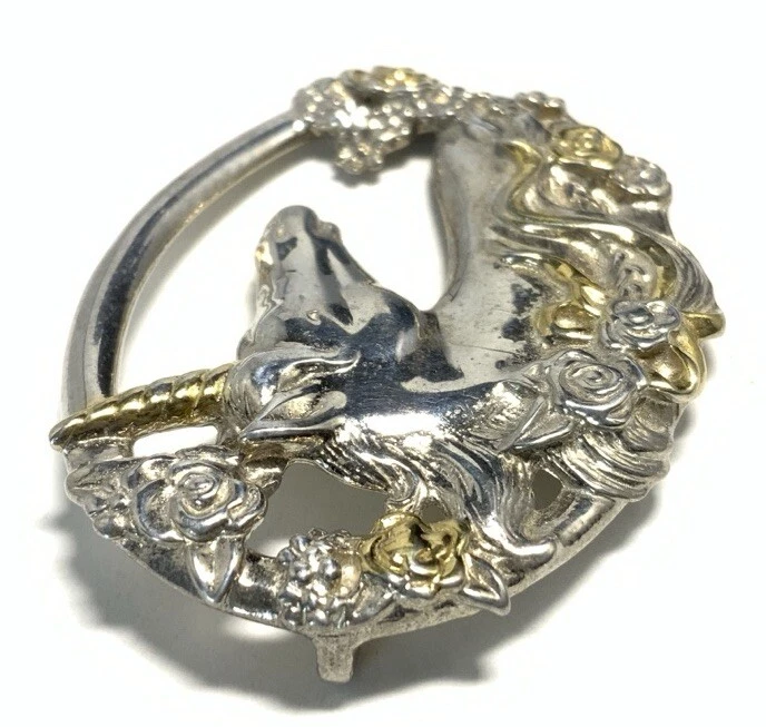 Colgante de unicornio Gorham de plata de ley 925 IY54 Foto 3 de 4