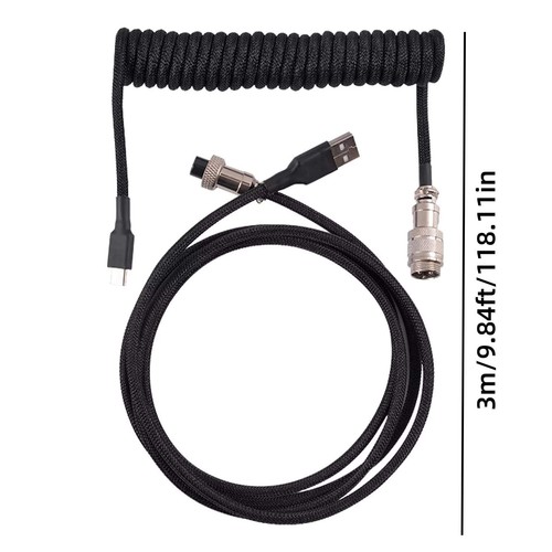 1 PC 3M Type C Keyboard Coiled Cable Replacement For Mechanical Keyboard - Picture 16 of 23