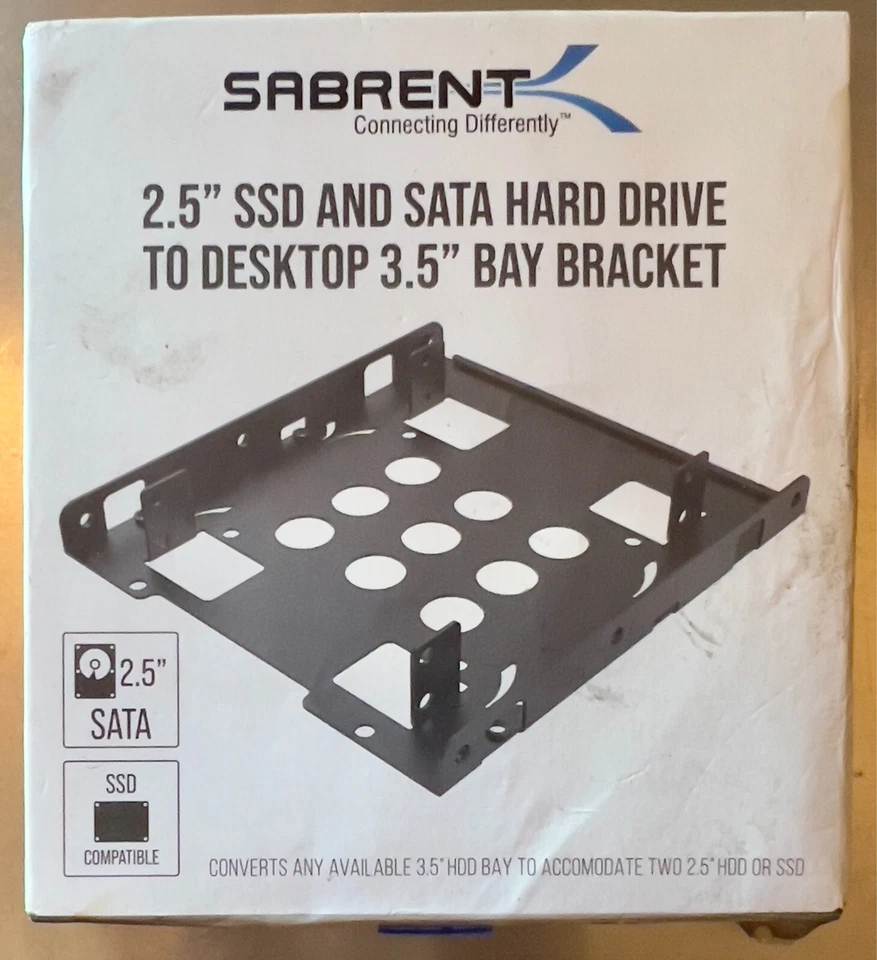 Sabrent 2.5 SSD & SATA Hard Drive to Desktop 3.5 SATA Bay Converter Mounting Kit - Image 2 of 3