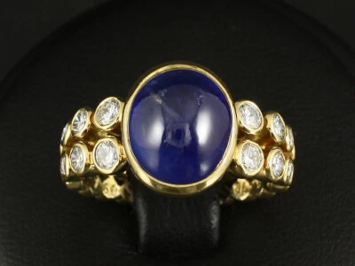 Traumhafter Brillant Saphir Ring 6,46ct (Gravur)  750/- Gelbgold Juwelier Leicht - Bild 1 von 4