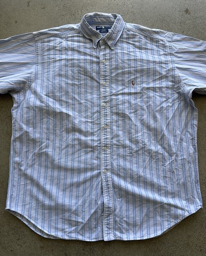 Vintage 1990s Polo Ralph Lauren Blake Striped Long-Sleeve Button-Up Shirt Sz XL - Picture 2 of 7