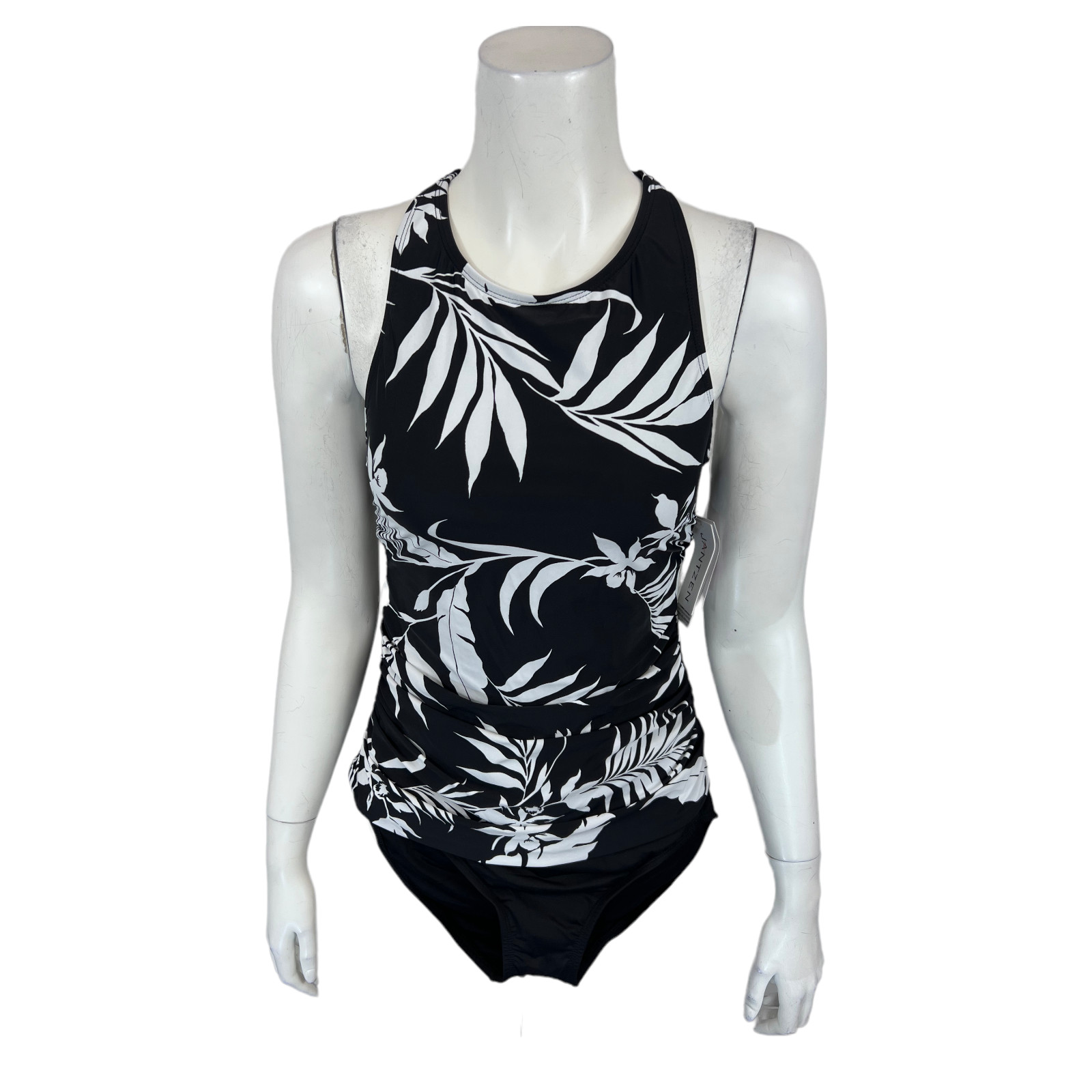 Jantzen Women's High-Neck and High-Back Tankini Swimsuit Set Tropical Size 18W