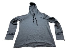 Bebe Sport Athletic Log Hoodie Size XL Womens Gray/black Elbow Cutouts