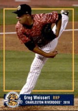 2018 Charleston RiverDogs Grandstand 30 Greg Weissert Bay Shore New York NY Card